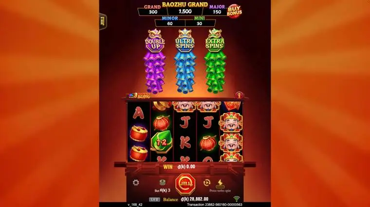 Ảnh màn hình gameplay game 3 Lucky Baozhu (slot JILI) chơi tại LC79