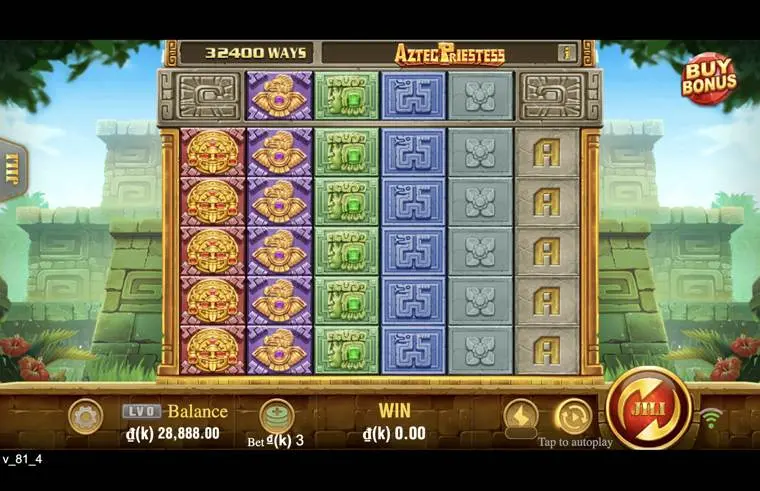 Ảnh giao diện chính game Aztec Priestess (slot JILI) chơi tại LC79