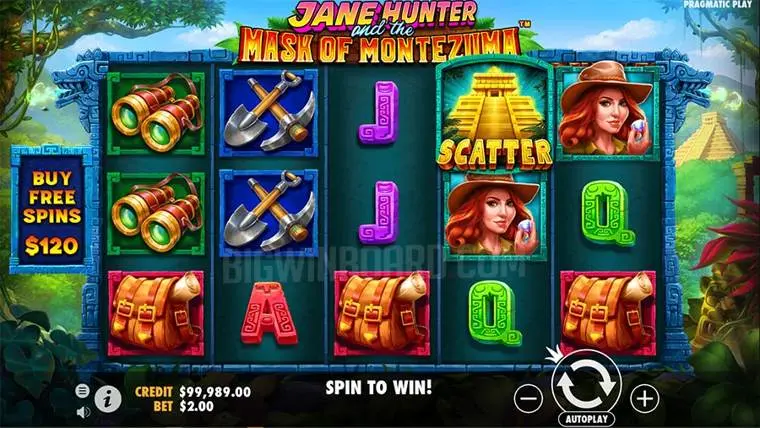 Ảnh giao diện chính game Jane Hunter and the Mask of Montezuma (slot PP) chơi tại LC79