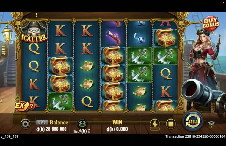 Ảnh giao diện chính game Pirate Queen (slot JILI) chơi tại LC79
