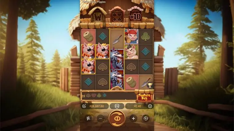 Ảnh giao diện chính game Three Crazy Piggies (slot PG) chơi tại LC79
